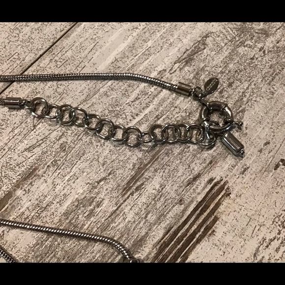 CHICOS Necklace Silver Tassel Adjustable Toggle  23” - Picture 6 of 7